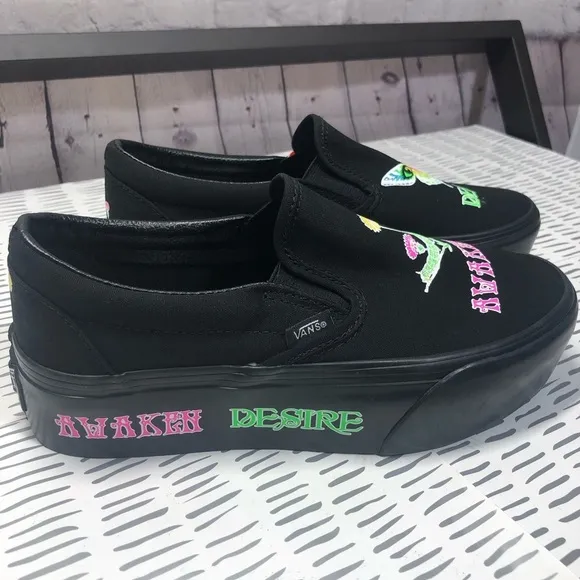 NWT Vans slip on glow in the dark