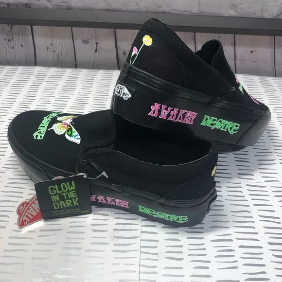 NWT Vans slip on glow in the dark