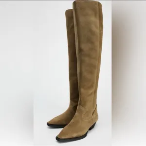 NWT ZARA 100% COW Leather COWBOY BOOTS SIZE 6.5🚨PRICE FIXED NON DISCOUNT