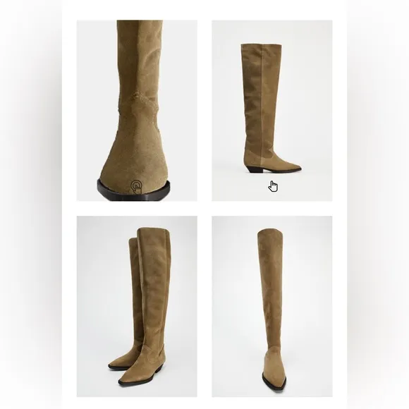 NWT ZARA 100% COW Leather COWBOY BOOTS SIZE 6.5🚨PRICE FIXED NON DISCOUNT