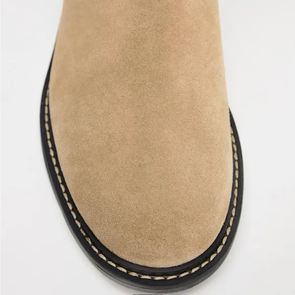 NWT ZARA 100% COW LEATHER SUEDE  BOOTS SIZE 10🚨PRICE FIXED NON DISCOUNT