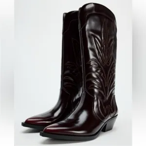 NWT ZARA EMBROIDERED COWBOY BOOTS SIZE 6🚨PRICE FIXED NON DISCOUNT
