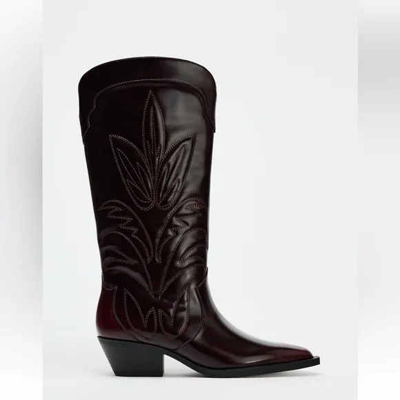 NWT ZARA EMBROIDERED COWBOY BOOTS SIZE 6🚨PRICE FIXED NON DISCOUNT