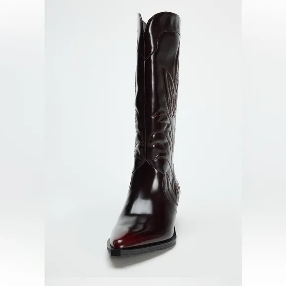NWT ZARA EMBROIDERED COWBOY BOOTS SIZE 6🚨PRICE FIXED NON DISCOUNT