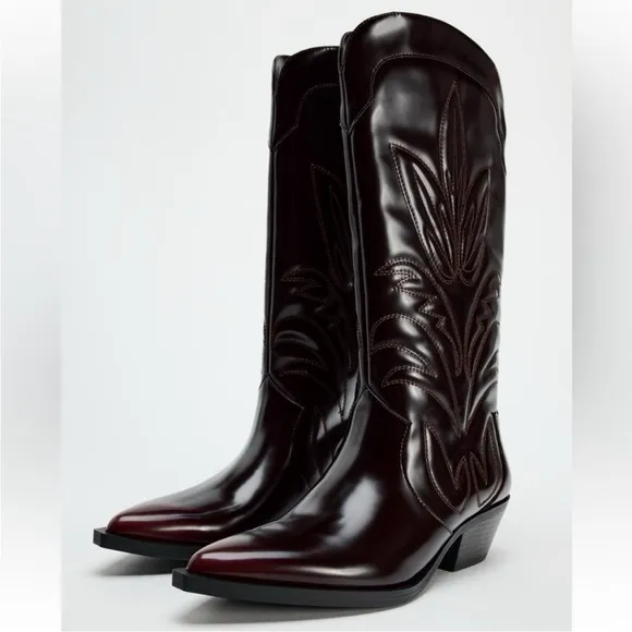 NWT ZARA EMBROIDERED COWBOY BOOTS SIZE 6🚨PRICE FIXED NON DISCOUNT