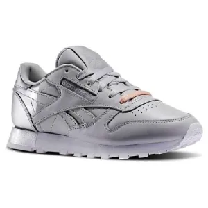 NWT Women’s Reebok Leather Matte Shine Pack Gray Silver AR3072  - 8.5