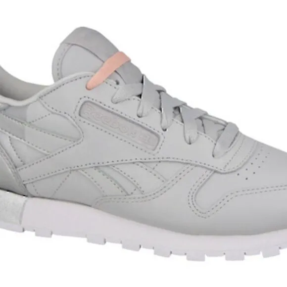 NWT Women’s Reebok Leather Matte Shine Pack Gray Silver AR3072  - 8.5