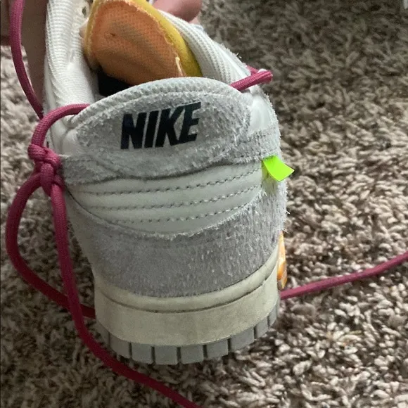Off-White Sneakers with Pink Laces