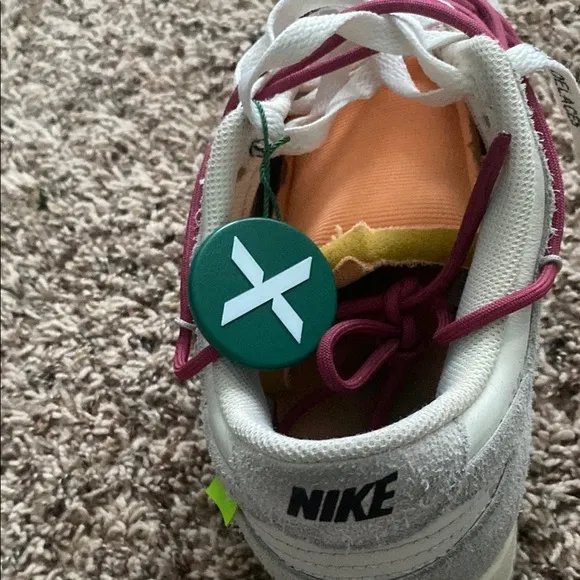 Off-White Sneakers with Pink Laces
