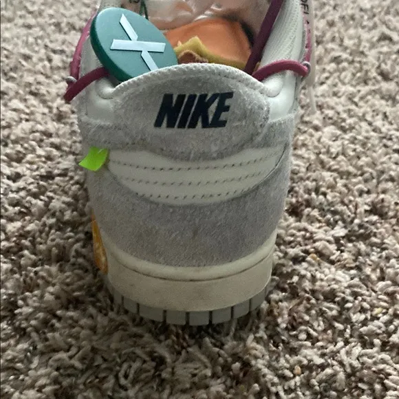 Off-White Sneakers with Pink Laces