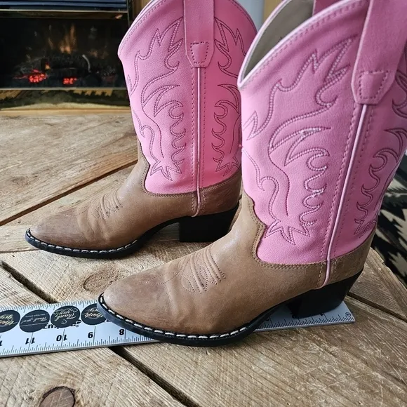 Old West Pink Cowgirl Boots for Girls size 2.0 D