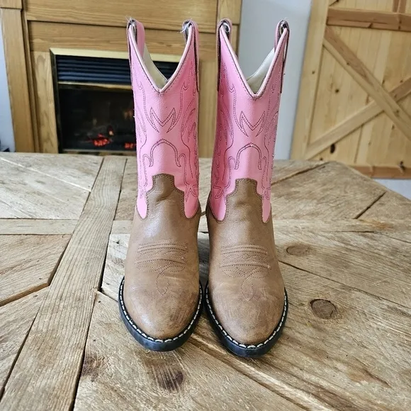 Old West Pink Cowgirl Boots for Girls size 2.0 D