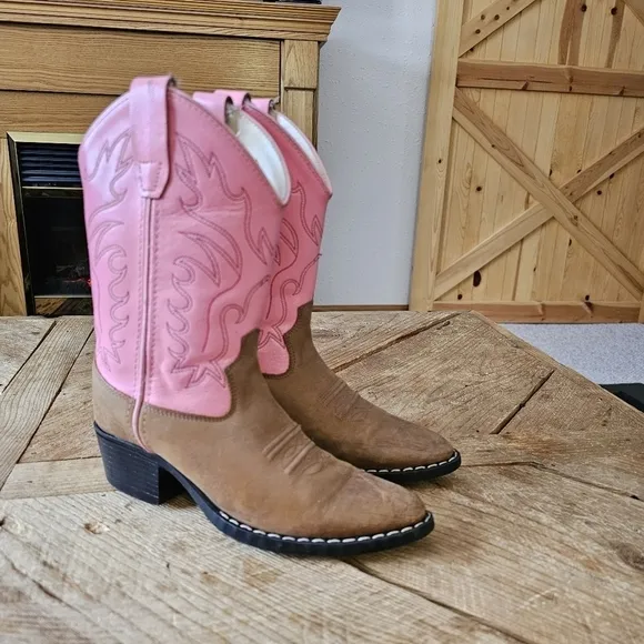 Old West Pink Cowgirl Boots for Girls size 2.0 D