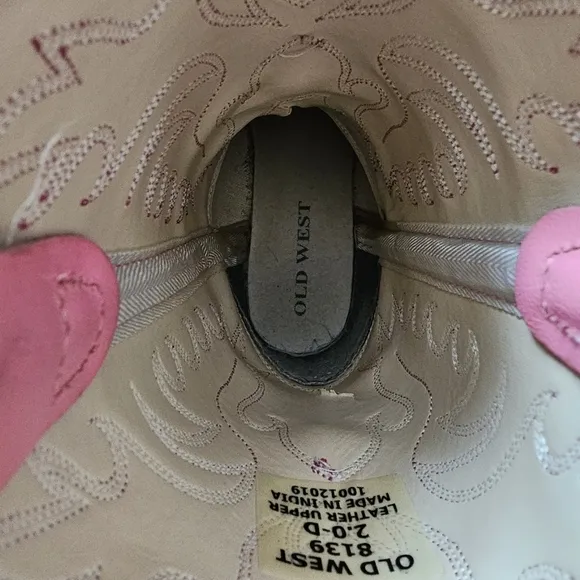 Old West Pink Cowgirl Boots for Girls size 2.0 D