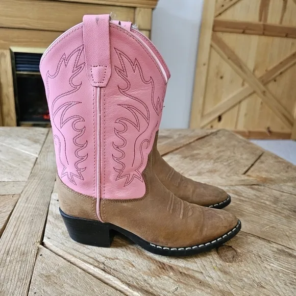 Old West Pink Cowgirl Boots for Girls size 2.0 D