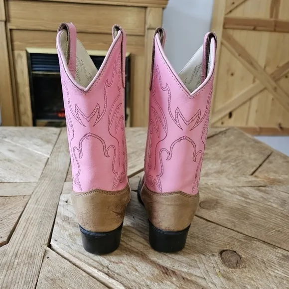 Old West Pink Cowgirl Boots for Girls size 2.0 D