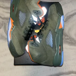 Olive Green and Orange Sneakers