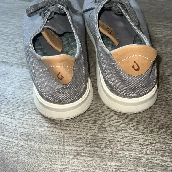 Olukai Ki’ihele Li Casual Canvas Gray Sneakers