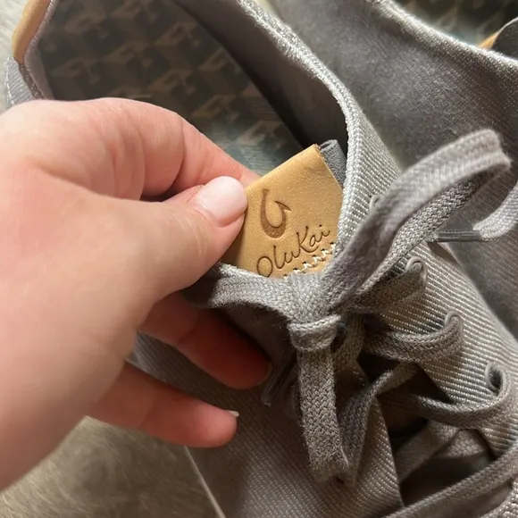 Olukai Ki’ihele Li Casual Canvas Gray Sneakers