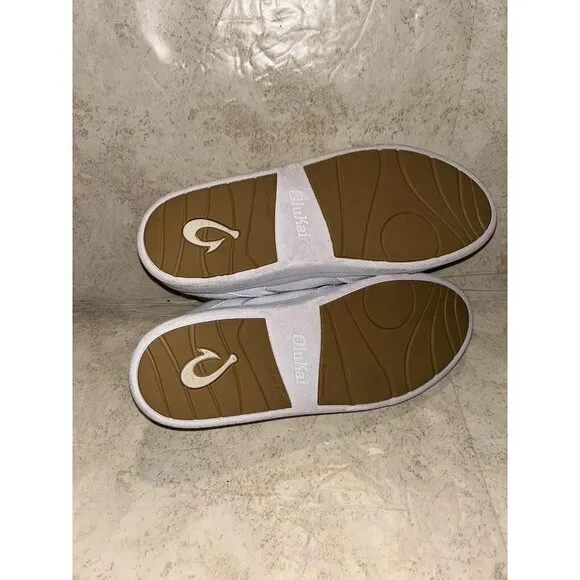 OLUKAI Kilea White Leather Low Top Lace Up Casual Women’s Sneakers Size 10