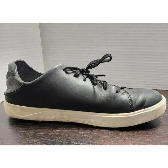 OluKai Lae’ Ahi Li ‘ILi Leather Lace Up Casual Sneakers Black Shoes Mens Size 9