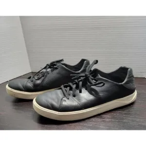 OluKai Lae’ Ahi Li ‘ILi Leather Lace Up Casual Sneakers Black Shoes Mens Size 9