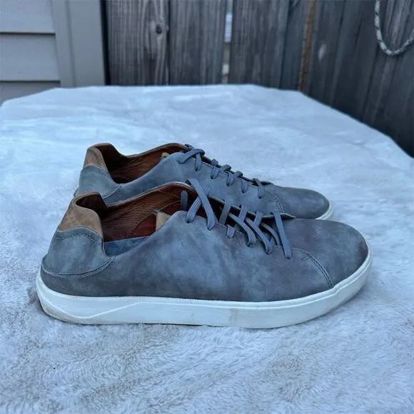 OluKai Men's Leather Sneakers Stone Size 10.5 Casual Convertible Design