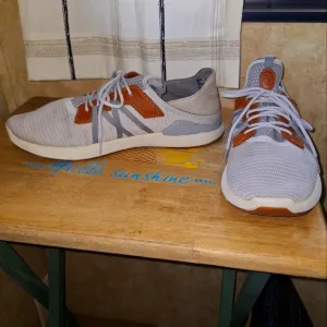 Olukai Men's Mio LI Gray and Brown Athletic Shoes In A Size 11.5. Pre-loved