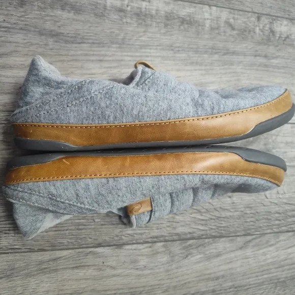 Olukai Mens Slippers Men's 10 Mahana Slip On Comfort Support Gray Shoes Luxury