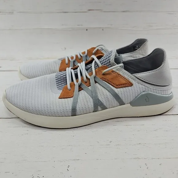 Olukai Mio Li Gray Brown Blue Lightweight Casual Sneaker Shoes Men Size 10.5