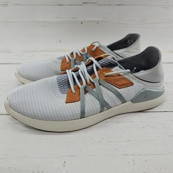 Olukai Mio Li Gray Brown Blue Lightweight Casual Sneaker Shoes Men Size 10.5