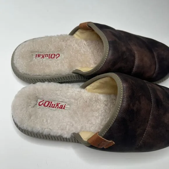 Olukai Mua 'Ili Leather Mule Slippers