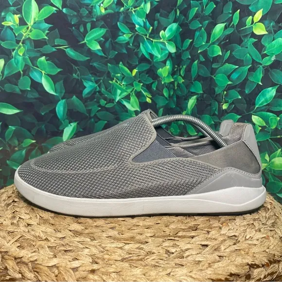 Olukai Nohea pae grey slip on sneakers
