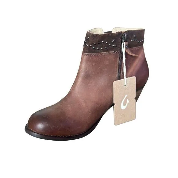 Olukai NWT Ho’Ohilu Friar Brown Ankle Boots Size 9 1/2