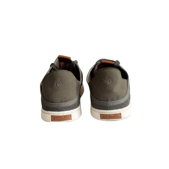 OluKai Pehuea Li Taupe Lace Up Sneakers Shoes Olive Green Women's Size 9.5
