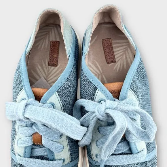 OLUKAI Sneakers, Pehuea Li, Blue, Size 8.5 lace up slip on convertible style