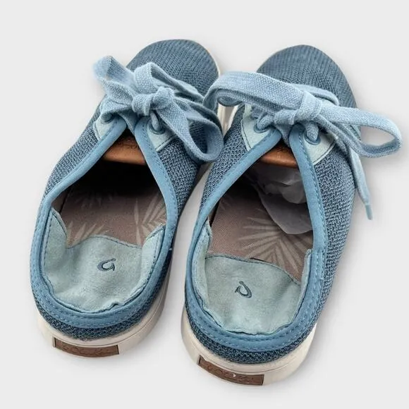 OLUKAI Sneakers, Pehuea Li, Blue, Size 8.5 lace up slip on convertible style