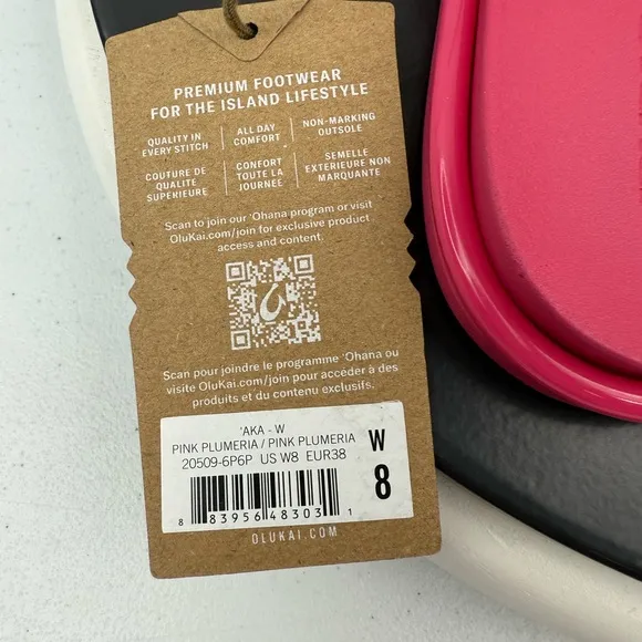 Olukai Womens Aka Pink Plumeria Flip Flop Thong Sandals 20509-6P6P Shoes Size 8