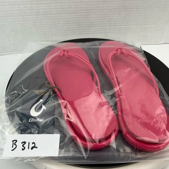 Olukai Womens Aka Pink Plumeria Flip Flop Thong Sandals 20509-6P6P Shoes Size 8