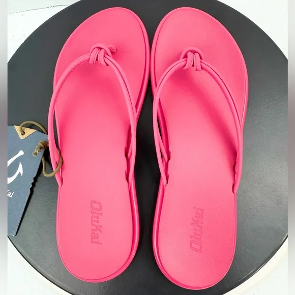 Olukai Womens Aka Pink Plumeria Flip Flop Thong Sandals 20509-6P6P Shoes Size 8