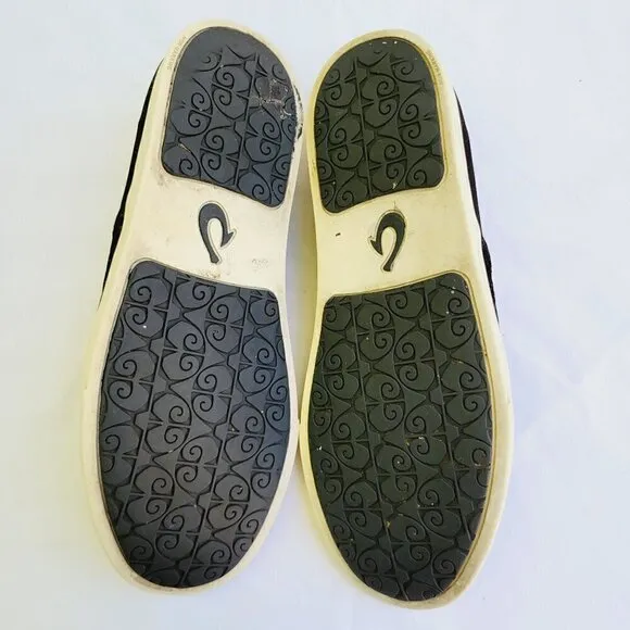 OluKai Women's Black Pehuea Casual Slip-on Sneakers - Women's 9
