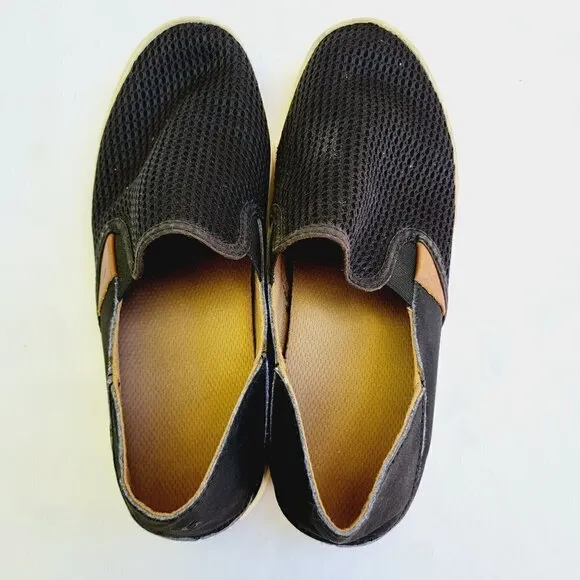 OluKai Women's Black Pehuea Casual Slip-on Sneakers - Women's 9