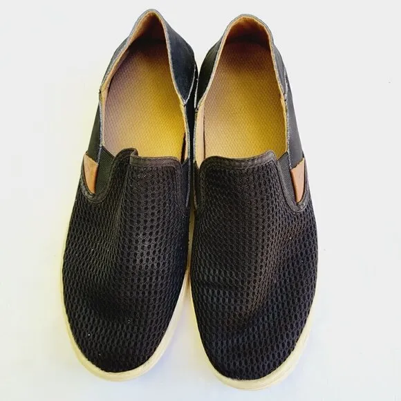 OluKai Women's Black Pehuea Casual Slip-on Sneakers - Women's 9