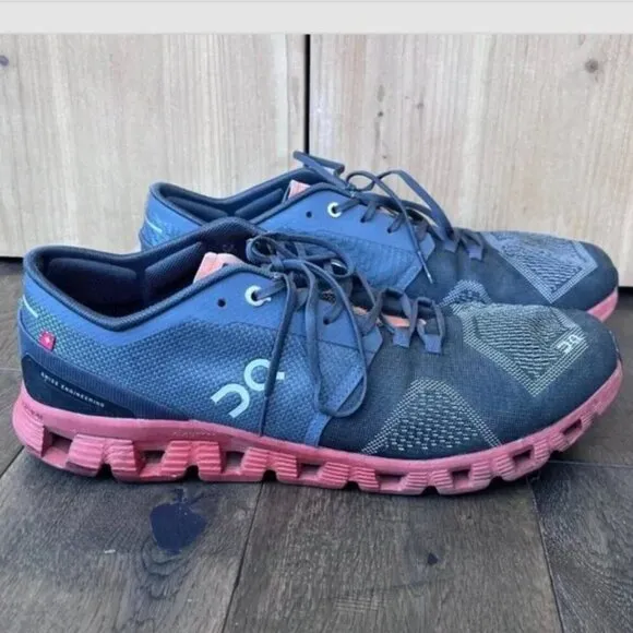 On Cloud Men’s Running Shoes Size 10.5 Gray Orange Athletic Trainers Sneakers