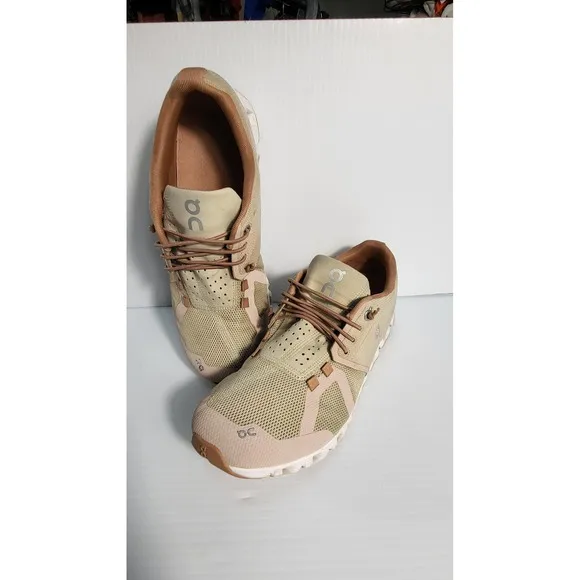 On Cloud Running Shoes Lightweight Comfort Sneakers Tan Beige Women's