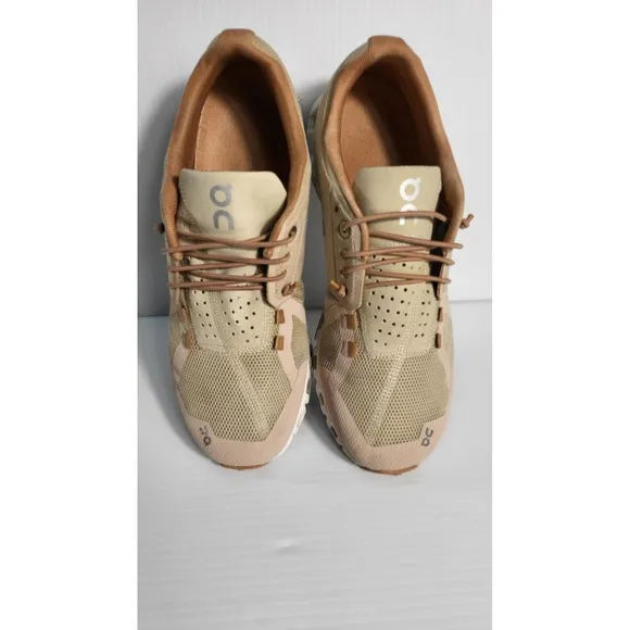 On Cloud Running Shoes Lightweight Comfort Sneakers Tan Beige Women's