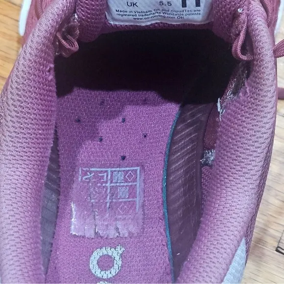 On Running Cloudflyer Magenta Mulberry Athletic Running Shoes Womens 7.5