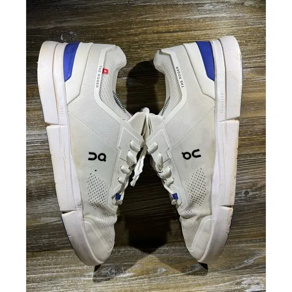 On The Roger Federer Spin Casual White Blue OC Sneakers Men's Size 12.5