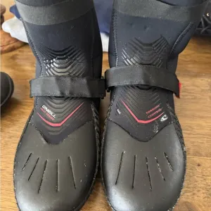 O'Neill Black and Red Wetsuit Boots