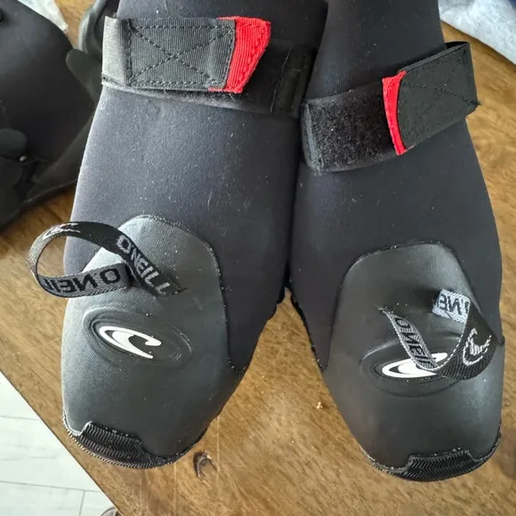 O'Neill Black and Red Wetsuit Boots